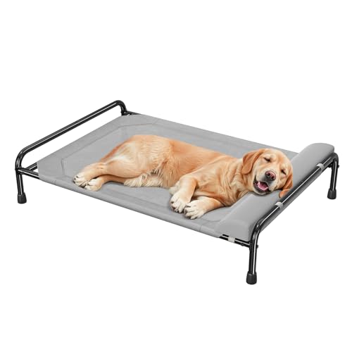 Elevated Dog Bed for Large Dogs (44.5"L x 31"W x 9.25"Th / Grey)