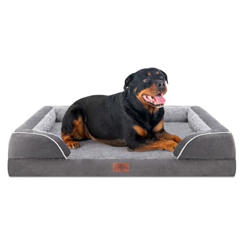 Waterproof Orthopedic Dog Beds for Extra Large Dog (48.0"L x 30.0"W x 8.5"Th / Grey)