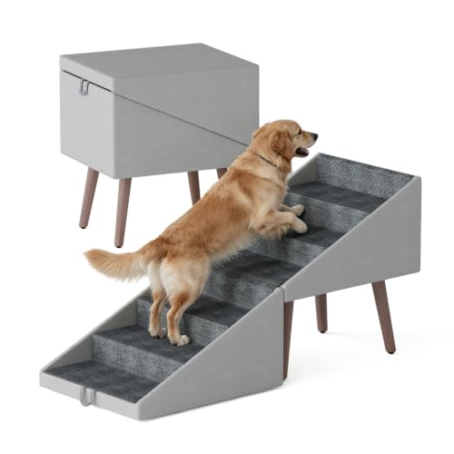 Dog Stairs for High Bed & Couch (Gray)