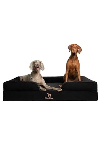 XL Dog Bed 45x35x11 Inch (Denim - Black / X-Large)