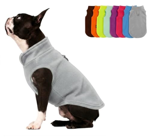 Dog Fleece Vest Sweater with Leash Ring (XL (17-25lbs) / Grey)