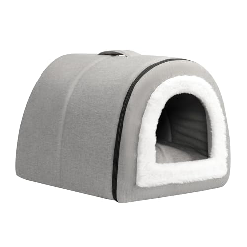 Cat Bed Cave for Indoor Cats for Pets up to 20 lbs (Gray Arched Cave)