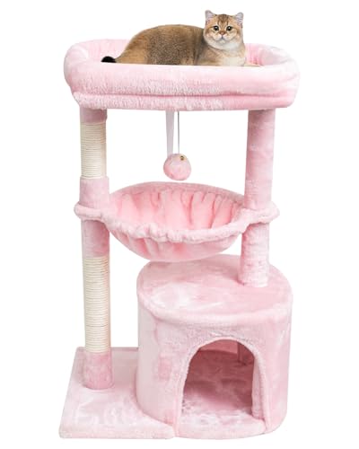 Pink Cat Tree for Indoor Cats (29.6" / Pink)