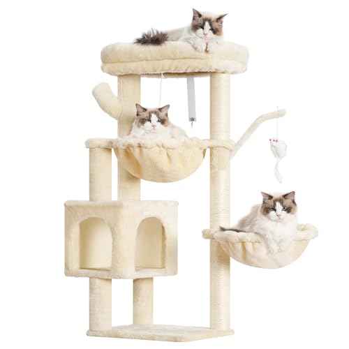 Cat Tree 40 Inches Tower Condo with Scratching Post (Beige / 40 inch)