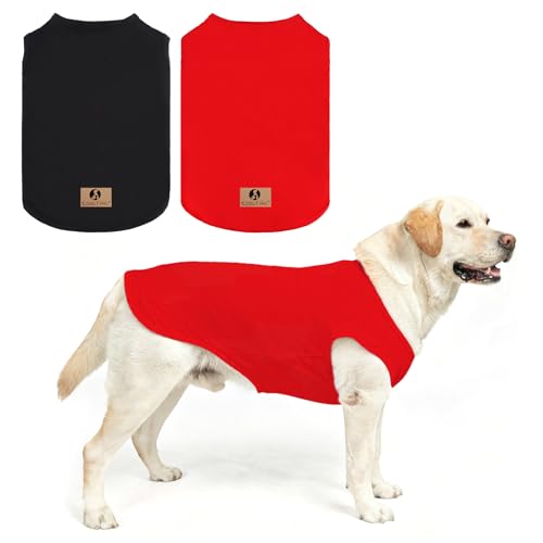 Large Fall Dog Clothes for Boy Girl (Black&Red / Large(Chest 24", Back 17"))