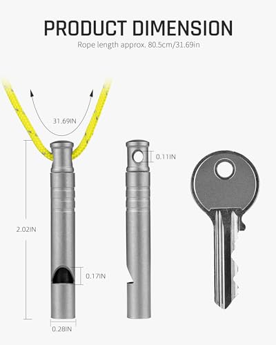 Titanium Emergency Whistle (Gray-4PCS)
