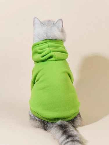 Basic Dog Hoodie Sweatshirt Puppy Sweater Warm Cat Costumes Pet Clothes for Chihuahua Puppy Kitten Small Medium Dogs Green Small (Small / Green)