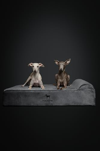 Large Dog Bed (Velvet - Grey / Large)