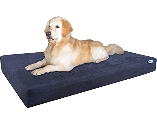 Waterproof Orthopedic Cooling Memory Dog Bed for Large and Extra Large Dogs (JUMBO 55" Length X 47" Width / Microsuede in Espresso)