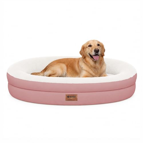 Waterproof Orthopedic Dog Bed for Large Dogs (Pink / 44"L x 32"W x 7.5"Th)