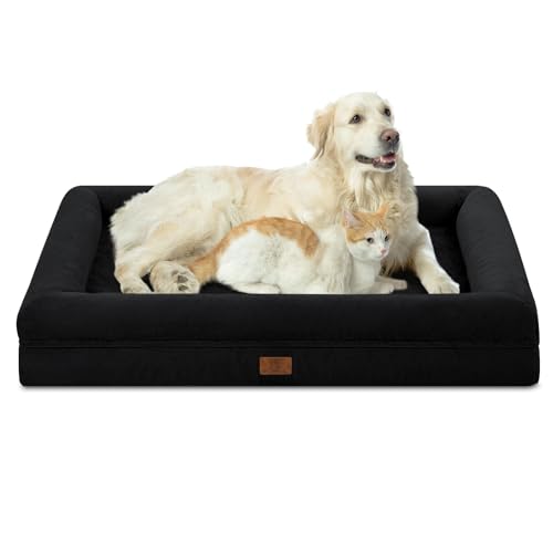 XL Orthopedic Dog Bed Waterproof for Extra Large Size Dogs (Black / 41.0"L x 29.0"W x 7.5"Th)