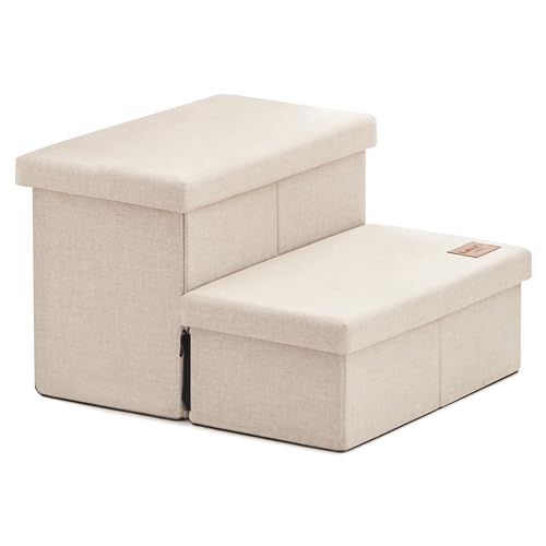 Dog Stairs for High Bed (Beige / 19" X 17" X 13" H)