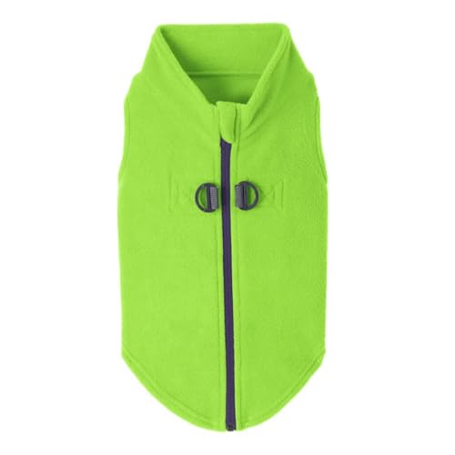 Zip Up Fleece Dog Sweater (Large chest (~20") / Lime)