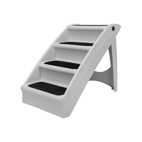 CozyUp Folding Dog Stairs (Bed - 25 Inches Tall / Gray)