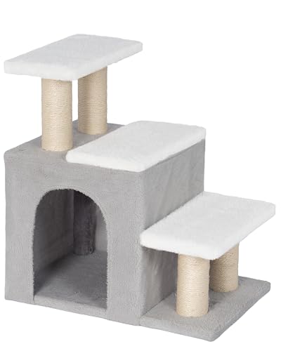3-in-1 Cat Stairs for High Bed Couch, Multifunctional (M-Beige)
