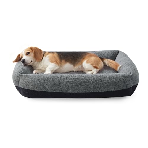 Washable Dog Bed Medium Large Size Dogs (Dark Grey / M Plus(30''x27''x8''))