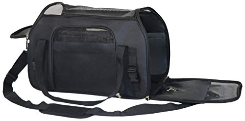 Soft Sided Pet Carrier for Cats & Small Dogs (19.0"L x 10.0"W x 13.0"H / Black)