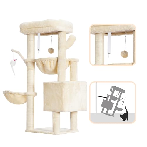 Cat Tree 40" Tower with All (Beige / 39.4 inch)