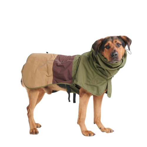 Dog Raincoat Waterproof Rain Jacket w (02 - Green Brown Tan / 4XL)