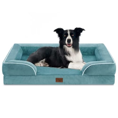 Waterproof Orthopedic Dog Beds for Large Sized Dog (36.0"L x 27.0"W x 8.0"Th / Washed Blue)