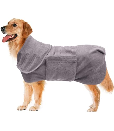Dog Drying Coat (Medium / Gray)