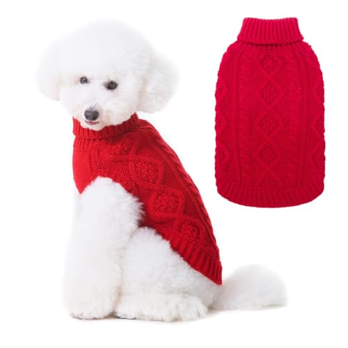 Dog Sweater for Small Dogs (Red / X-Small)