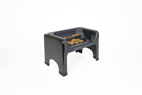The Fluff Trough Elevated Slow Feeder Dog Bowl (Black)