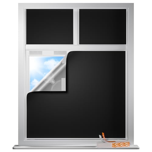 Portable Blackout Shades for Windows (17"W x 36"L (Pack of 1) / Black)