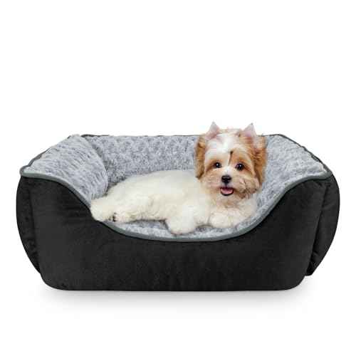 Rectangle Dog Bed for Large Medium Small Dogs (Black / S(20"x 19"x 6"))