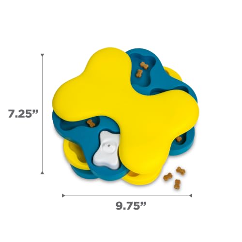 Nina Ottosson Dog Tornado Dog Toy Treat Puzzle (Dog Tornado (Yellow and Blue) / 1 Count (Pack of 1))