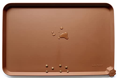 Large Silicone Non Slip Pet Feeding Mats (24" x 16" / Caramel)