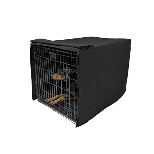Quilted Dog Crate Cover (Black / 42")