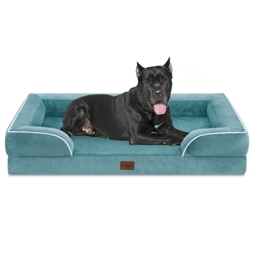 Waterproof Orthopedic Dog Beds for Extra Large Dog (53.0"L x 42.0"W x 8.5"Th / Washed Blue)