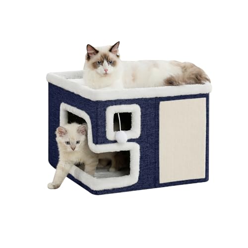 Cat Houses for Indoor Cats (Blue / Large)