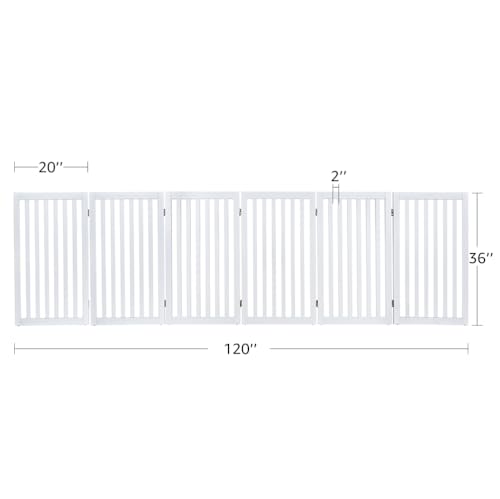 120" Extra Wide Pet Gate and Pet Playpen Combination for Dog Cat (White / 120"W×36"H)
