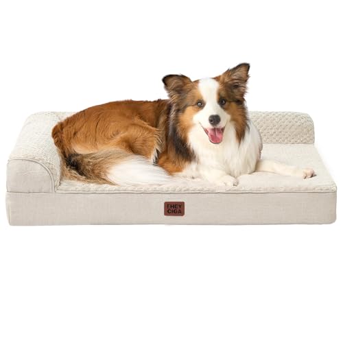 XL Dog Bed Memory Foam for Crate (Beige / 41.0"L x 27.0"W x 6.5"Th)