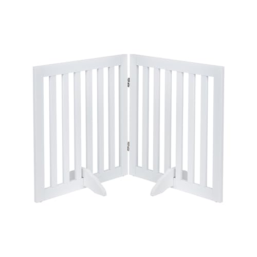 24”H Free Standing Pet Gate for Dog Cat (White / 40"W×24"H)