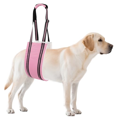 Adjustable Dog Sling Dog Lift Harness Hind Leg Support (Pink / XL)