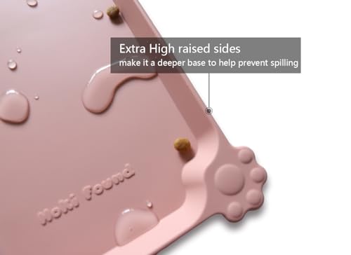 L Silicone Non Slip Pet Food Mats (22" x 14" / Neutral Pink)