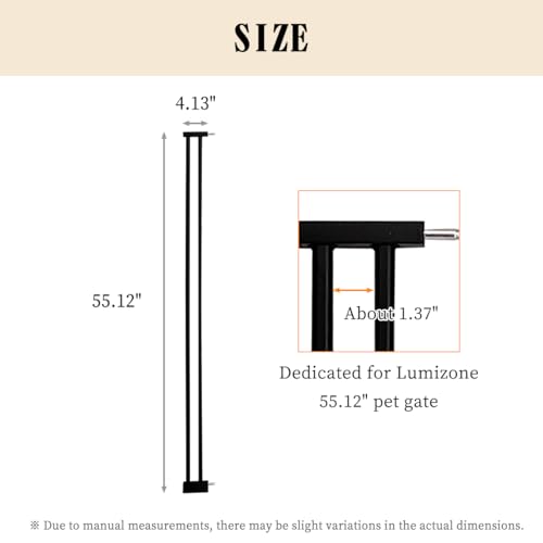 55.12" Extra Tall Pet Gate Extension Kit 4.13" Wide Black (55.12" H-black / 4.13" W, Extension)