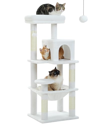 45.7" Cat Tree with Hammock (White / 45.7in)