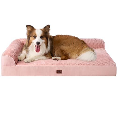 XL Dog Bed Memory Foam for Crate (Pink / 41.0"L x 27.0"W x 6.5"Th)