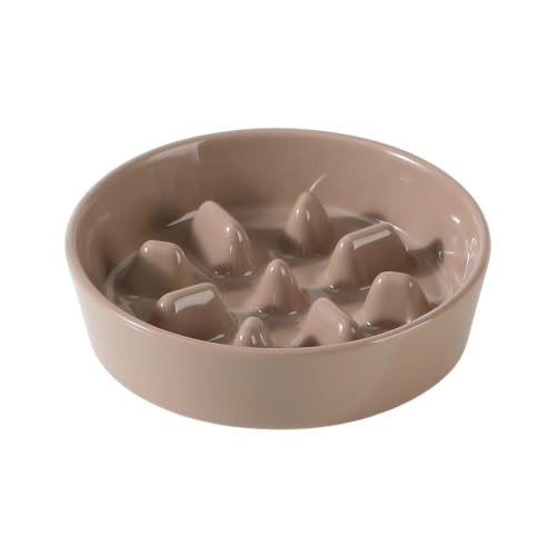 Ceramic Slow Feeder Dog Bowls (Brown Coffee)