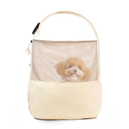 Dog Sling Carrier 15 lbs (Beige Sling / 15.7"L x 5.9"W x 8.6"H)