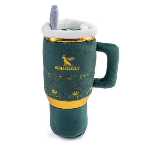 Snuggly Cup Plush Dog Toy Tumbler Parody Stuffed Chew Toy (Snuggly Cup (Green))