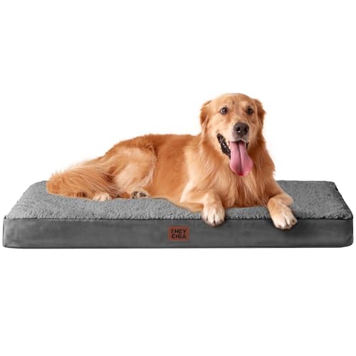 Orthopedic Dog Bed Large with Removable Washable Cover (44*32*3.5 inches / Grey)