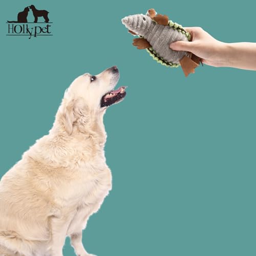 Armadillo Squeaky Puppy Dog Toys for Small Medium Dogs (6 IN / Cantaloupe Green)
