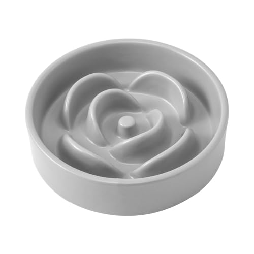 6'' Ceramic Slow Feeder Dog Bowls (6 inch / Grey)