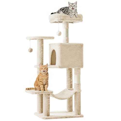44 Inch Cat Tree Tower for Indoor Cats and Kittens (Beige / 44 IN)