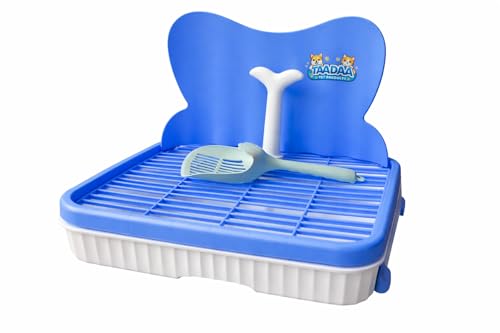 Dog Potty Training Tray with Splash Guard (Blue)